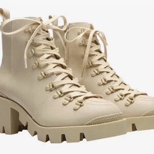 SCHUTZ Beige Lace-Up Ankle Boots